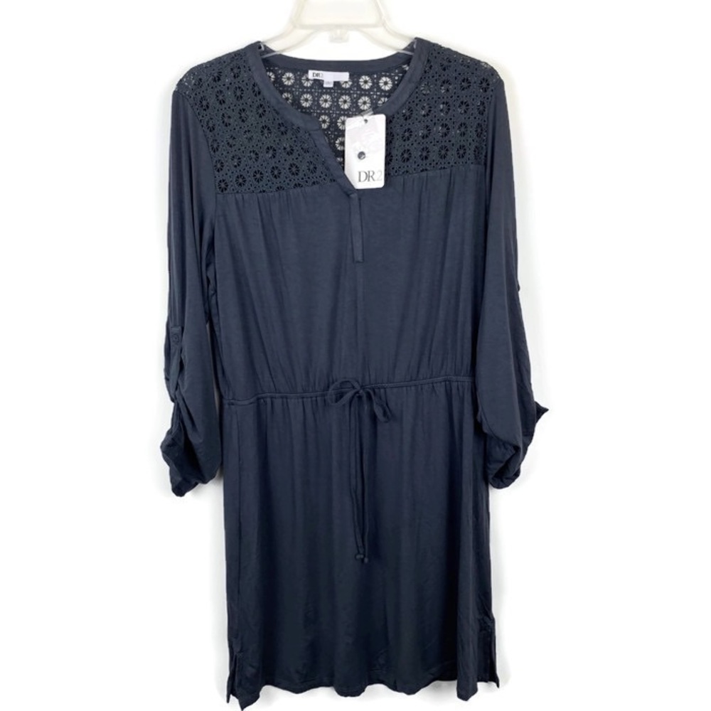 DR2 Earl Grey Dress Large Blouson 3/4 Sleeve